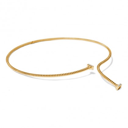 Borsari Choker In Yellow Gold Plated Silver With Crystals