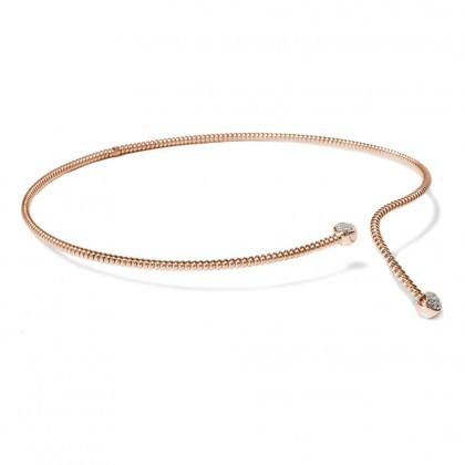 Borsari Choker In Rose Gold Plated Silver With Crystals