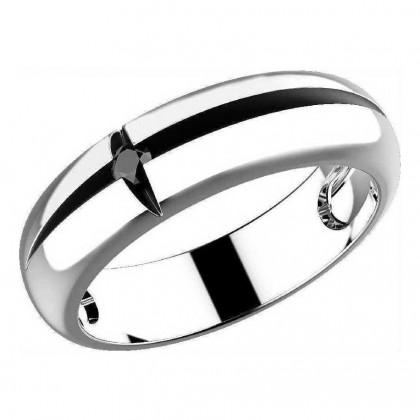 Zancan Silver Ring with Black Spinels EXA111
