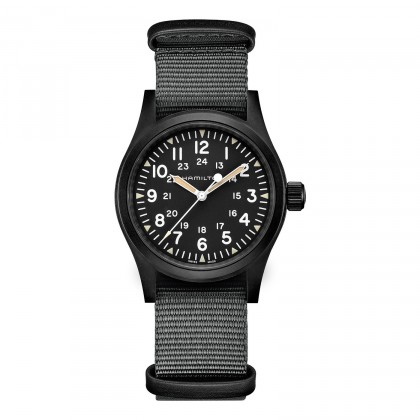 Hamilton Khaki Field Mechanical 38mm Black Nato Watch