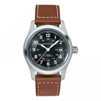 Hamilton Khaki Field Automatic 42mm Blk/Brn Calf Leather Watch