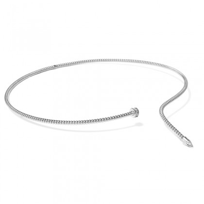 Choker in white rhodium-plated silver with crystals cliside01c