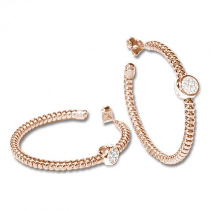Borsari Hoops In Rose Gold Plated Silver With Crystals