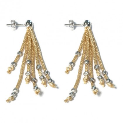 Borsari Gold Enamelled Earrings With Silver Elements