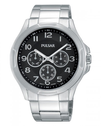 Pulsar Quartz Black Dial Men's Watch