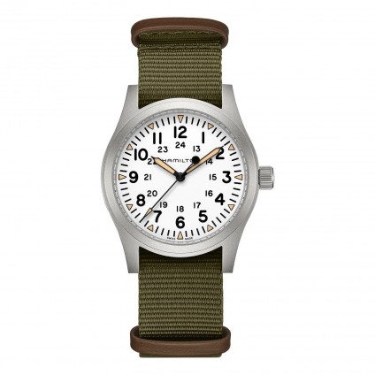 Hamilton Khaki Field Mechanical 42mm Green Nato Watch