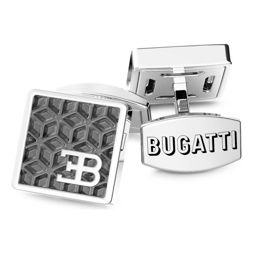 Bugatti natural leather bracelet, with sterling silver central plaque.