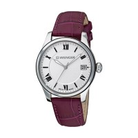 Wenger Women's Terragraph Silver Dial Aubergine Leater Strap 0521.103