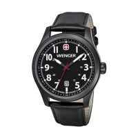 Wenger Men's Terragraph Black Dial Black Leater Strap 0541.101
