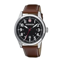 Wenger Men's Terragraph Black Dial Brown Leater Strap 0541.102