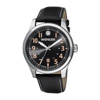 Wenger Men's Terragraph Grey Dial Black Leater Strap 0541.104