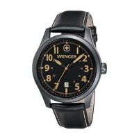 Wenger Men's Terragraph Black Dial Black Leater Strap 0541.105