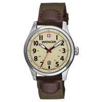 Wenger Men's Terragraph Sand Dial Brown Olive Nylon Strap 0541.108
