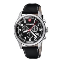 Wenger Terragraph Chrono Black Dial Black Leater Strap 0543.101