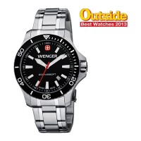 Wenger Men's Sea Force Black Dial Stainless Steel Bracelet 0641.105