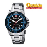 Wenger Men's Sea Force Black & Blue Dial Stainless Steel Bracelet 0641.106