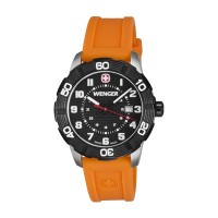 Wenger Wenger Sport Watch - Roadster Black Dial Orange Silicone Strap 0851.106
