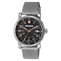 Wenger Urban Classic Black Sunray Dial Stainless Steel Mesh Bracelet 1041.106