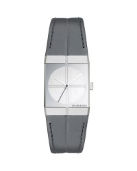 Jacob Jensen Icon Stainless Steel Silver Dial Leather Band Women's Watch 242