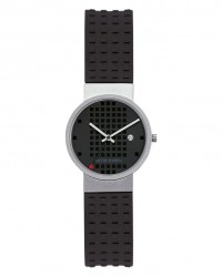 Jacob Jensen Clear Titanium Black Dial Rubber Band Men's Watch 412
