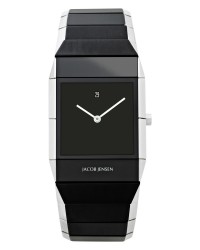 Jacob Jensen Sapphire Black & Silver Stainless Steel Men's Watch 550