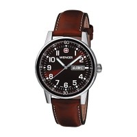 Wenger Commando Day Date XL Brown Sunray Dial Brown Leater Strap 70162