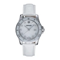 Wenger Ladies Sport Mother-of-Pearl Dial White Genuine Leater Strap 70381