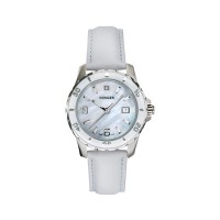 Wenger Ladies Sport White Mother-of-Pearl Dial White Leater Strap 70382