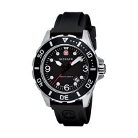 Wenger AquaGraph 1000m Black Dial Black Bezel Rubber Strap 72235