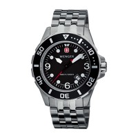 Wenger AquaGraph 1000m Black Dial Black Bezel Bracelet 72236