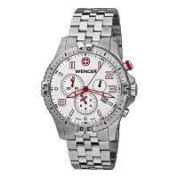 Wenger Squadron Chrono White Dial Stainless Steel Bracelet 77059