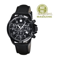 Wenger GST Chrono Black Dial Black Leater Strap 78254