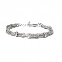 RHODIUM COLOUR MULTISTRAND BRACELET br-diva01a