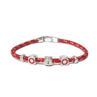 RED CORD BRACELET/925 SILVER ELEMENTS/ENAMEL BR-OCE03CR