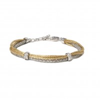 GOLDEN & RHODIUM COLOUR MULTISTRAND BRACELET br-diva03a