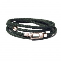 GREEN LEATHER & 925 SILVER BRACELET br-eldo05co