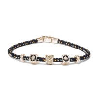 BLACK CORD BRACELET/925 SILVER ELEMENTS/ENAMEL BR-OCE04CO