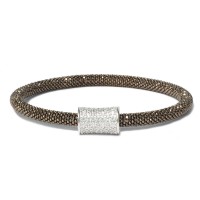 Brown plated 925 silver bracelet br-rif04z