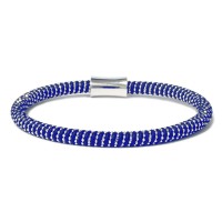 Blue rubber & silver bracelet br-rif04kr