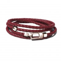RED LEATHER & 925 SILVER BRACELET br-eldo06co