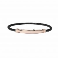 750‰ ROSE GOLD CLASP ON A PVD BLACK STEEL STRAP br-rialto11eo