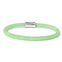 Fluo green rubber & silver bracelet br-rif01kr