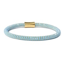 Light blue rubber & silver bracelet br-rif08ky