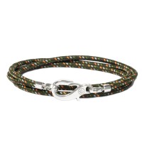 GREEN CORD BRACELET/925 SILVER SNAP HOOK BR-OC01x3MR