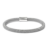 Grey rubber & silver bracelet br-rif09kr