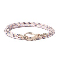 WHITE CORD BRACELET/925 SILVER SNAP HOOK BR-OCE05x3MO