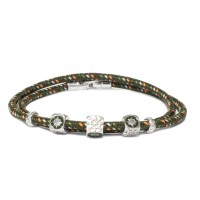 GREEN CORD BRACELET/925 SILVER ELEMENTS/ENAMEL BR-OCE01x2CR