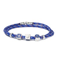BLUE CORD BRACELET/925 SILVER ELEMENTS/ENAMEL BR-OCE02x2CR