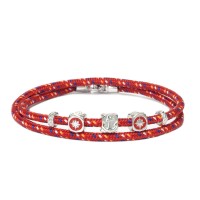RED CORD BRACELET/925 SILVER ELEMENTS/ENAMEL BR-OCE03x2CR