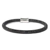 Black rhodium plated 925 silver bracelet br-rif03r